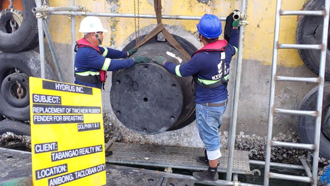 Replacement of Two (2) New Sets of Rubber Fender - Installation of New Fender